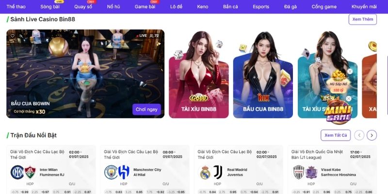 Live Casino BIN88 - Sòng Đánh Bài Online Đẳng Cấp Châu Á